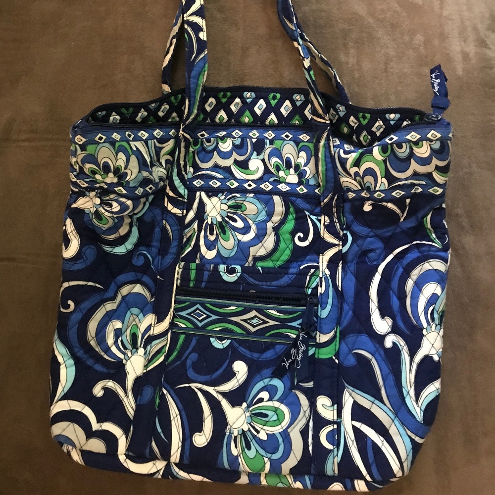 Blue, White and Green Vera Bradley Tote Bag